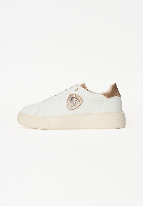Blauer Sneakers bianco crema Nude Bronze Platform  Donna Venus Para alta White art. S5VENUS01/SAT WHI/NUD