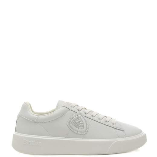 Blauer Sneakers bianche Uomo Buck pelle fondo alto ampio  sneakers running scarpe Tallone bianco art. S5BUCK01/LEA WHT
