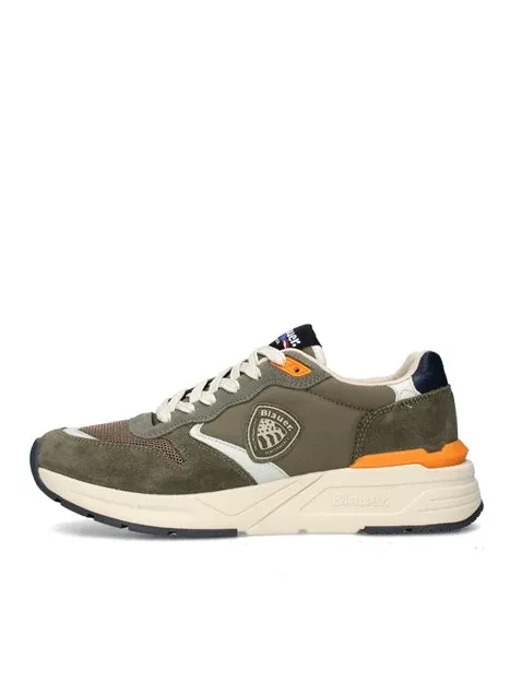 Blauer Sneakers Verde Militare Uomo Ray Camoscio tela Nylon sneakers running scarpe Verde Navy Blu Grigio verdi Green  art. S5RAY02/MES MIL/TAU