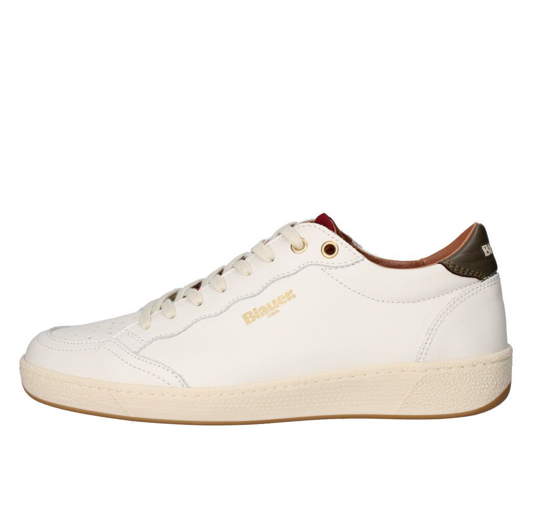 Blauer Sneakers Basse uomo Crema in Pelle Murray Vintage fondo heritage militare brown WHITE/CREAM art. S5MURRAY01/LEA CRE/MIL