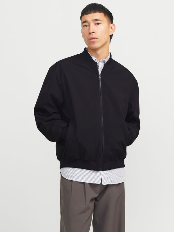 Giubbino Bomber Nero Uomo Sfoderato Essential Jack&Jones JJCHARGE Bomber otw Baseball JACKET art. 12268608