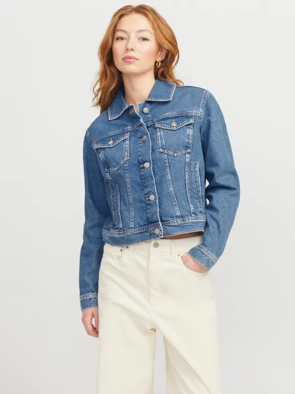 Giubbino in Jeans Donna giacca denim blu medio stonewash slavata giubbotto regular fit JJXXJXALYS CLASSIC DENIM JACKET  art. 12269101