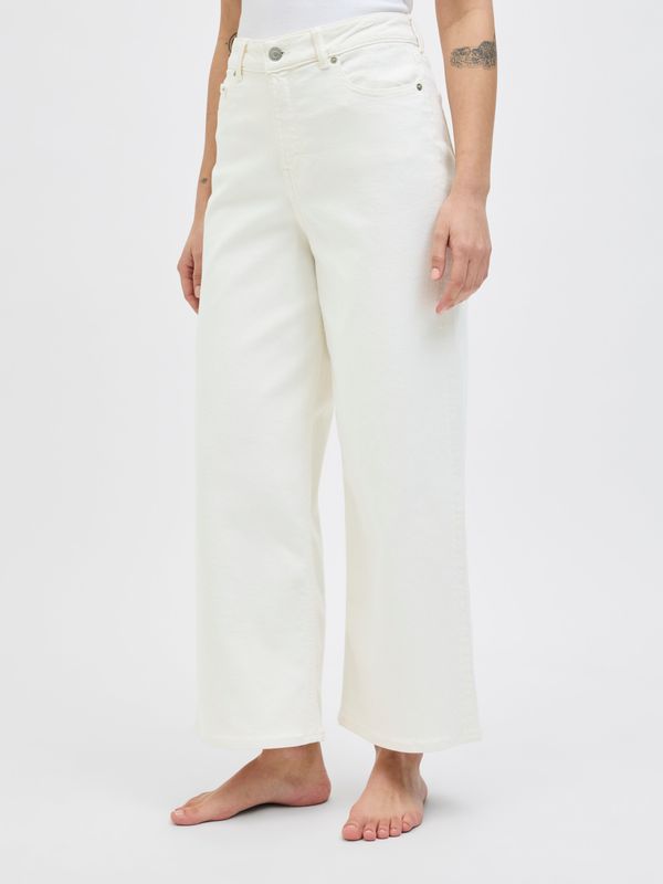 Jeans Largo Bianco donna Palazzo  Vita Alta Culotte Wide fit 5 tasche White Crop JXMILLA CULOTTE BIANCO HW JEANS C185 art. 12269080
