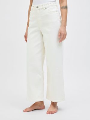 Jeans Largo Bianco donna Palazzo  Vita Alta Culotte Wide fit 5 tasche White Crop JXMILLA CULOTTE BIANCO HW JEANS C185 art. 12269080