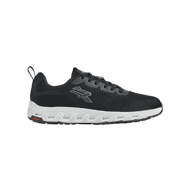Sneakers U-Power Lifestyle Nere Heston antiscivolo Mesh Tessuto Nero fondo bianco memory foam art. US20219