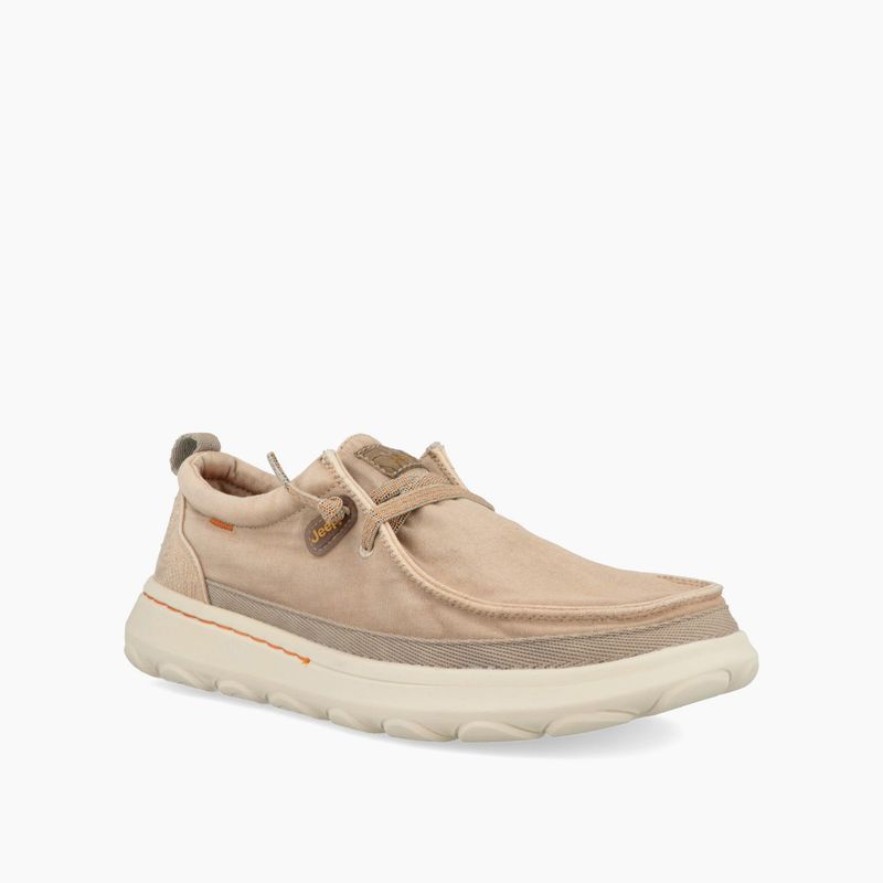 Scarpe in Tela Beige Sabbia a Mocassino Chiaro Uomo ultra Leggero Kauai Wallabe  Cotone dude suola in EVA Lacci elastici  art. JM51041A