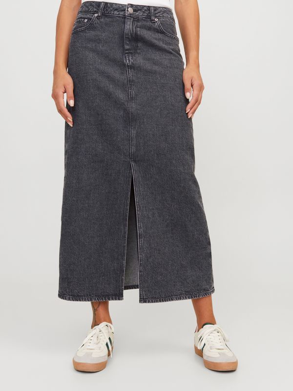 Gonna in Jeans Lunga Donna Grigia denim Nero slavato washed con spacco centrale grigio  JJXX JXAURA LONG MW DENIM SKIRT art. 12259327