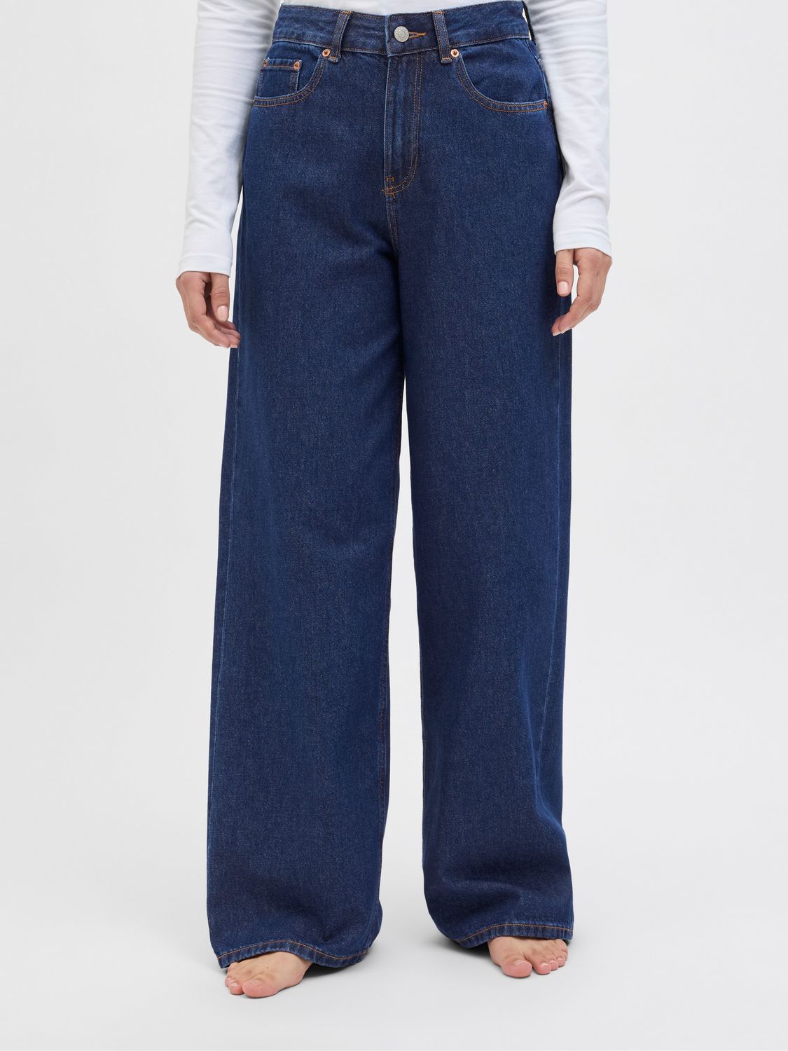 Jeans Largo blu medio baggy Donna Denim Blue medium fondo ampio Palazzo  Vita Alta Tokyo Wide fit 5 tasche lavaggio blu scuroJJXX JXTOKYO WIDE HW JEANS R6172 art. 12203894