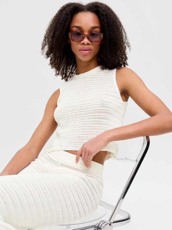 Top Bianco Latte Donna smanicato traforato maglia crochet lavorato 100% cotone leggero morbido Beige vaniglia JJXX JXZUSANNAH TOP KNIT art. 12271451 Top Bianco Latte Donna smanicato traforato maglia crochet lavorato 100% cotone leggero morbido Beige vaniglia JJXX JXZUSANNAH TOP KNIT art. 12271451