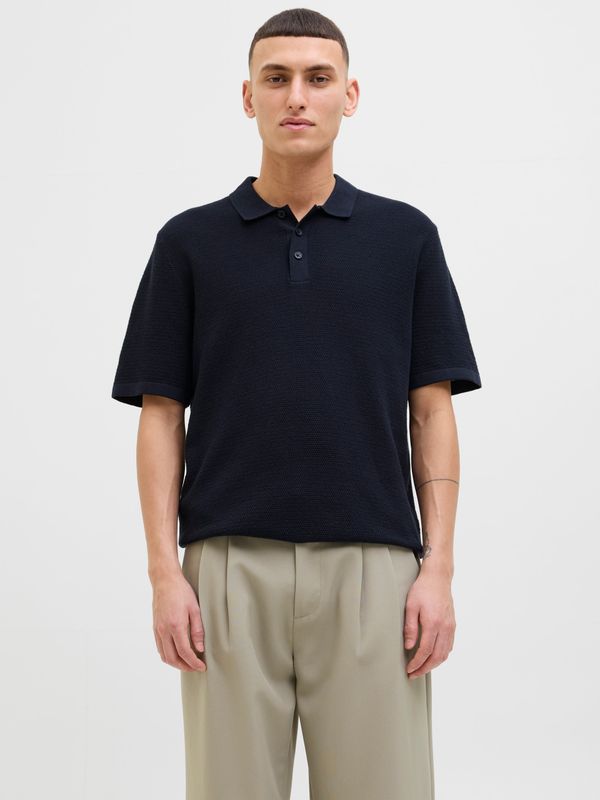 Polo in Maglia Blu scuro Leggera Uomo in Cotone Relax fit maglia a maniche corte Pull Over basic Sottogiacca Navy Blue Dark Jack&Jones JJEGEORGE KNIT POLO art. 12268281 Polo in Maglia Blu scuro Leggera Uomo in Cotone Relax fit maglia a maniche corte Pull Over basic Sottogiacca Navy Blue Dark Jack&Jones JJEGEORGE KNIT POLO art. 12268281