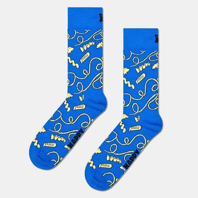 Happy Socks Calzini Pasta Love Blu elettrico royal Sock Calze spaghetti fusilli  colorato art. P001869