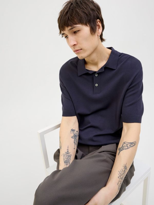 Polo Blu scuro Maniche corte Uomo in filo viscosa 100% Essential Polo navy Basic Collo 3/4 blue navy dark Jack & Jones JPRCCWILLIAM KNIT POLO art. 12275454 Polo Blu scuro Maniche corte Uomo in filo viscosa 100% Essential Polo navy Basic Collo 3/4 blue navy dark Jack & Jones JPRCCWILLIAM KNIT POLO art. 12275454