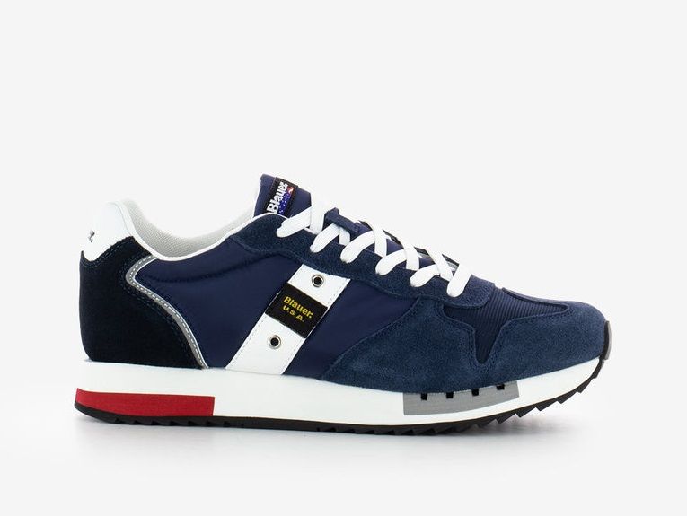 Blauer Sneakers Blu royal Scuro Uomo Queen Camoscio tela Nylon sneakers running scarpe Navy Rosso Bianco Grigio art. S5QUEENS01/MES NVY/ROY