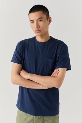 T-shirt Blu Uomo Roy Roger's  taschino pocket tee Navy 100% cotone regular Fit art. RRU90048CA160111 C0048
