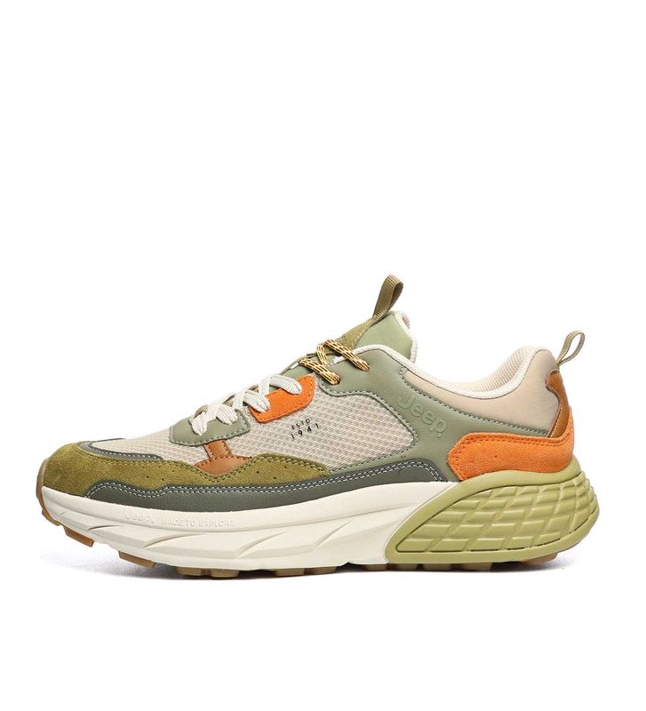 Sneakers Uomo Jeep Verde Sabbia sand in Mesh Uomo ultra Leggero fondo EVA Jeep Groove derby plantare in memory art. JM51091A 036 Sneakers Uomo Jeep Verde Sabbia sand in Mesh Uomo ultra Leggero fondo EVA Jeep Groove derby plantare in memory art. JM51091A 036