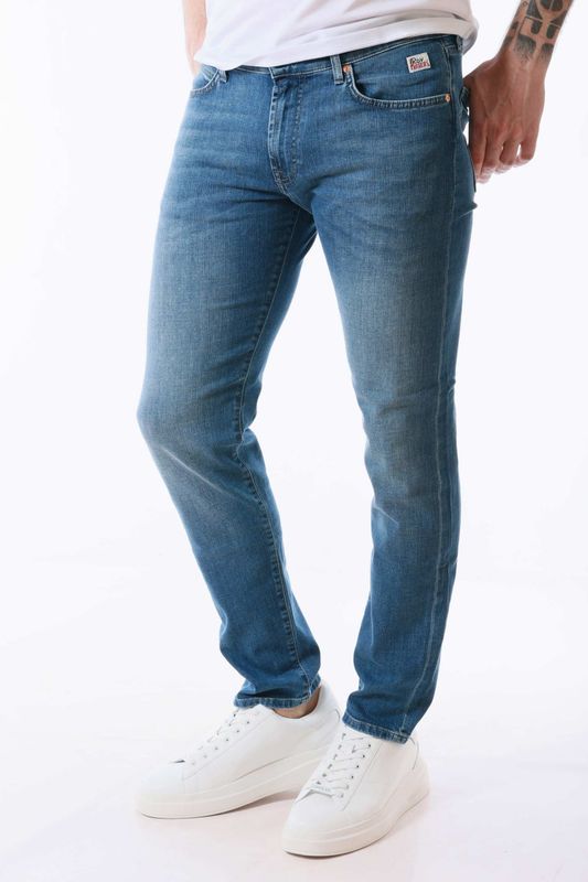 Jeans Uomo 5 Tasche 517 Tela light leggera Lavaggio Medio No Wash Uomo Roy Roger's 517 Paul Regular Denim Slim Fit art. RRU075D598A048 C0999