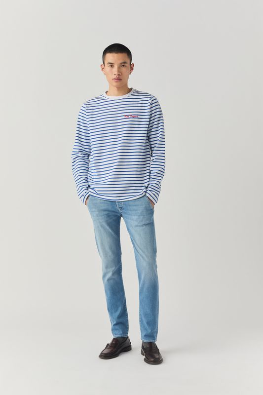 Jeans Uomo Tasche america Lavaggio Medio Uomo Roy Roger's Elias Penelope filotasca  Denim Slim Fit art. RRU006D1410373 C0999