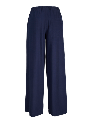 Pantaloni in Lino blu donna Larghi morbidi navy con coulisse elastica vita media Gamba larga in lino viscosa Pantalone leggero Largo Wide Donna PEACOT BLU JJXX JXBREEZE FLORA SUMMER MW art. 12269769 Pantaloni in Lino blu donna Larghi morbidi navy con coulisse elastica vita media Gamba larga in lino viscosa Pantalone leggero Largo Wide Donna PEACOT BLU JJXX JXBREEZE FLORA SUMMER MW art. 12269769