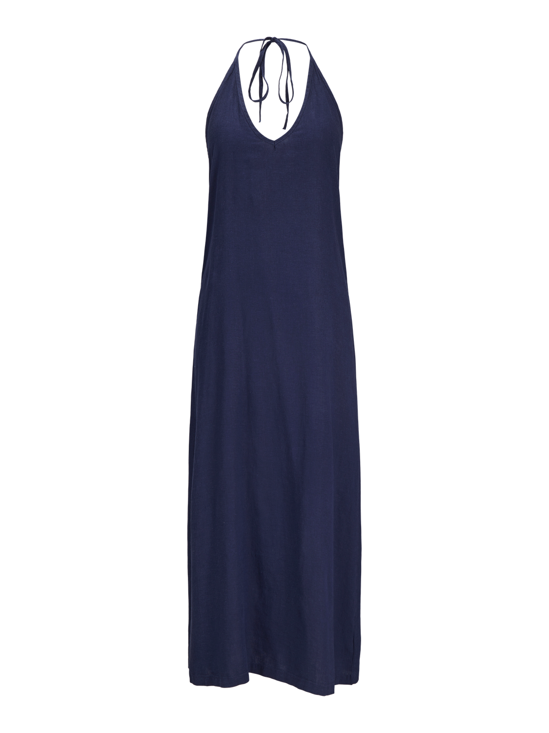 Abito blu in Lino Lungo Donna  vestito morbido estivo scollo a V viscosa JJXX JXBREEZE SUMMER HALTERNECK DRESS art. 12270945