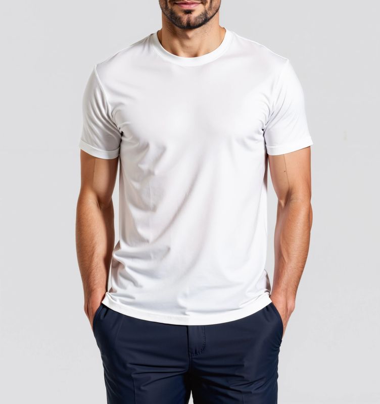 T-shirt sottogiacca bianco Uomo Girocollo in cotone mercerizzato essential sotto giacca  regular Fit art. MT101