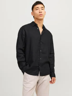 Camicia Nera in lino Uomo classica 100% linen nero relax fit Maniche Lunghe comfort fit Jack & Jones JPRCCLAWRENCE LINEN SHIRT Black art. 12251844 Camicia Nera in lino Uomo classica 100% linen nero relax fit Maniche Lunghe comfort fit Jack & Jones JPRCCLAWRENCE LINEN SHIRT Black art. 12251844