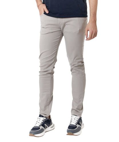 Pantalone Uomo 5 Tasche 517 Plain Grigio ghiaccio perla Cotone Leggero drill  Uomo Roy Roger's 517 Plain Regular  Regular Slim Fit art. RU089P0370127 C0004