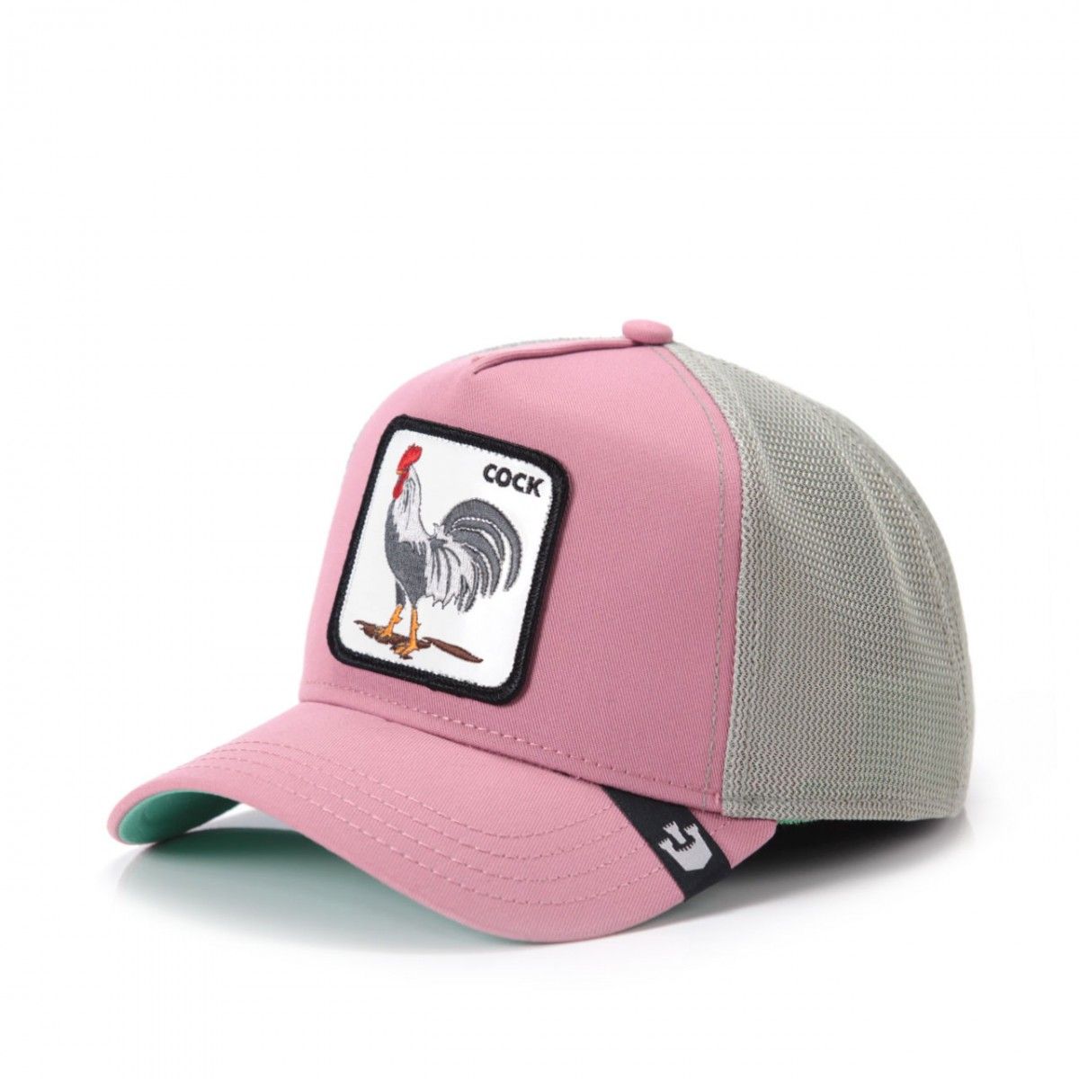 Cappello Rosa Goorin Bros Gallo  Trucker Patch cock Cappellino con retina pink Avorio Ivory art. 101 1336 ROS