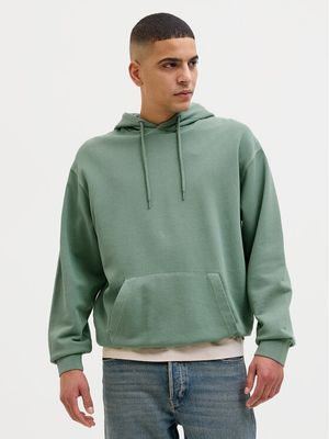 Felpa Con Cappuccio Verde Uomo Oversize 100% Cotone spazzolato garzato Essential Sweat hoodie Green Iceberg Washed Jack & Jones  JJECHARGE HOODIE FADED  art. 12268272 Felpa Con Cappuccio Verde Uomo Oversize 100% Cotone spazzolato garzato Essential Sweat hoodie Green Iceberg Washed Jack & Jones  JJECHARGE HOODIE FADED  art. 12268272