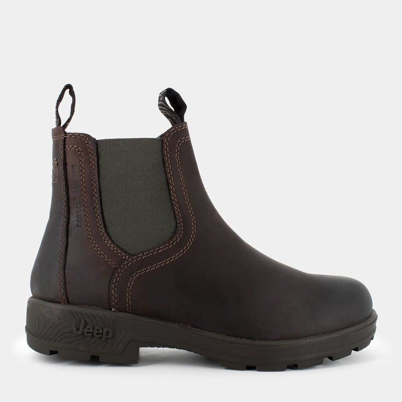 Stivaletto Uomo Pelle Marrone Ingrassato Quad Blund Jeep footwear Tomaia ingrassata Stone antiacqua Con elastici verde militare fondo gomma corazzato suola memory  art. JM52010A 780