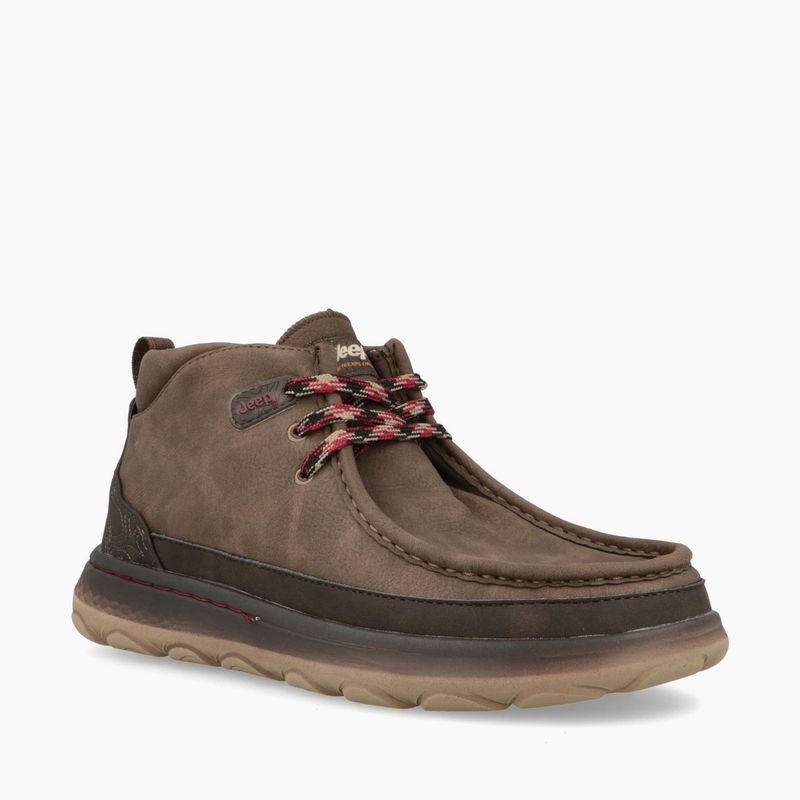Stivaletto Uomo Pelle Marrone Ingrassato Kauai Wallabee Mid Jeep footwear Tomaia ingrassata Stone antiacqua Con elastici fondo gomma corazzato suola memory  art. JM52042A 028