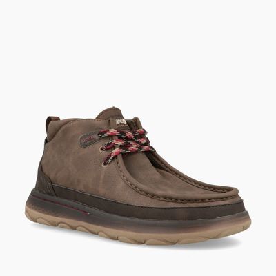 Stivaletto Uomo Pelle Marrone Ingrassato Kauai Wallabee Mid Jeep footwear Tomaia ingrassata Stone antiacqua Con elastici fondo gomma corazzato suola memory  art. JM52042A 028