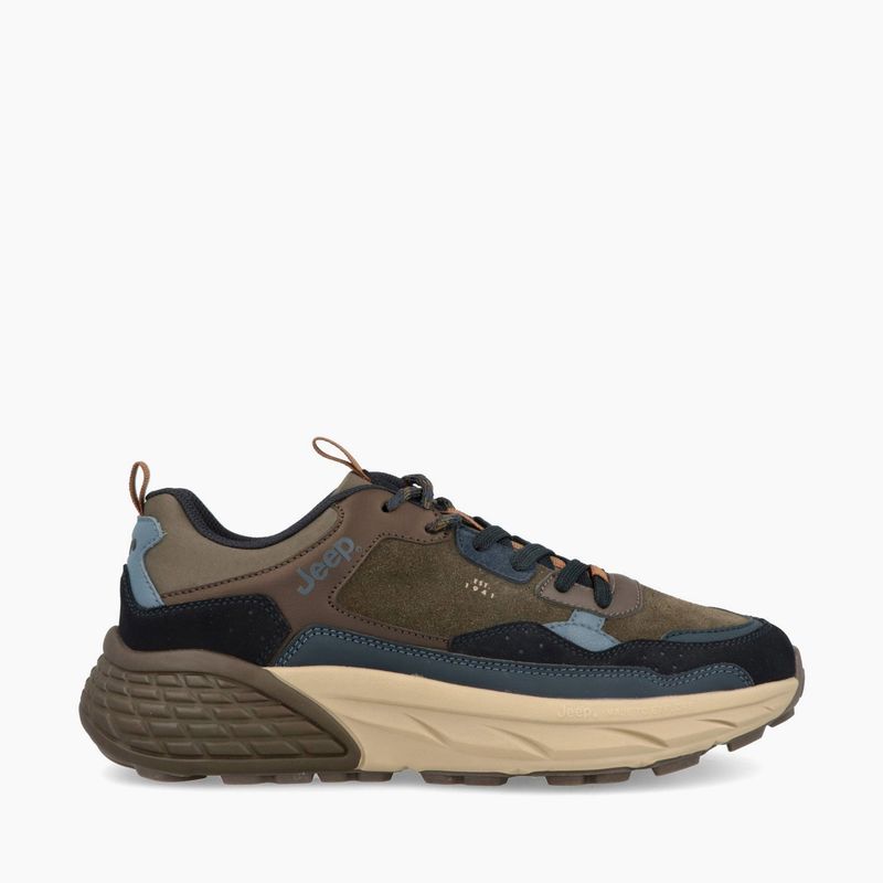 Sneakers Uomo Jeep Blu Militare Grigio Brown catfish in camoscio Uomo ultra Leggero fondo EVA Jeep Groove derby plantare in memory art. JM52070A 280