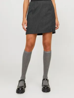 Gonna Grigia Donna mini Gessata con spacchi laterali  grigio gessato striped JJXX JXANA MARY BRUSHED HW SKIRT art. 12260417