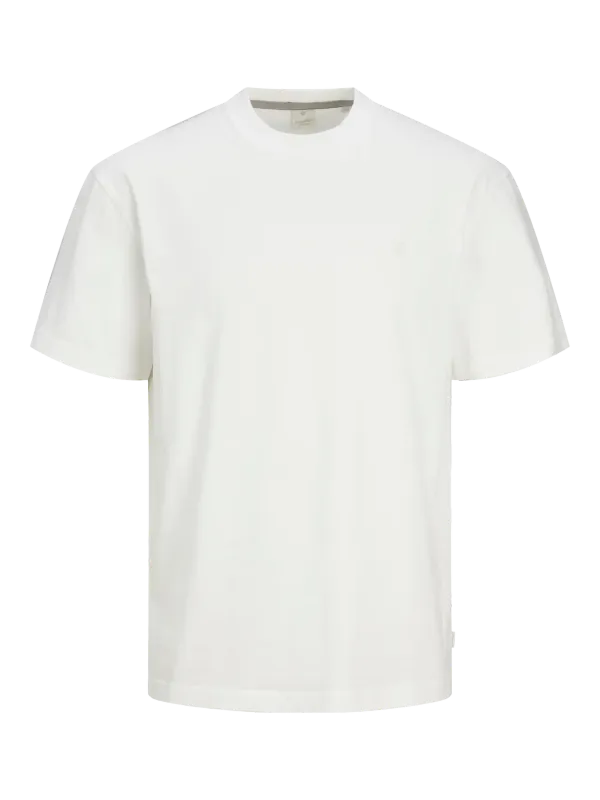 T-shirt Bianca semplice Tinta unita paricollo 100% cotone Maglietta sottogiacca white bianco Chiaro relax fit Jack&Jones JPRCCLOGAN TEE CREW NECK art. 12262787