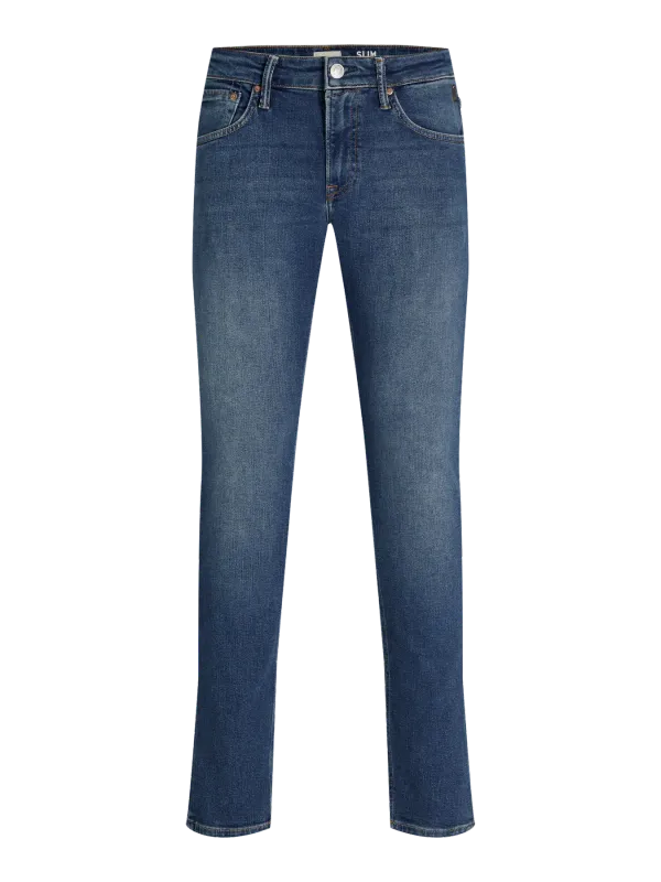 Jeans Stretto Scuro Slim fit Uomo Lavaggio medio Tela premium 5 tasche  Vita media Jack&Jones JJIGLENN JJPREMIUM JOS 757 art. 12274933