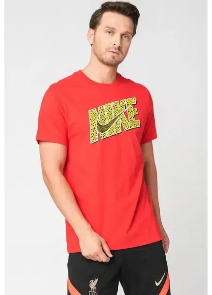 T-shirt Rossa Nike Uomo Logo Maculato Font  art. DN5252 657