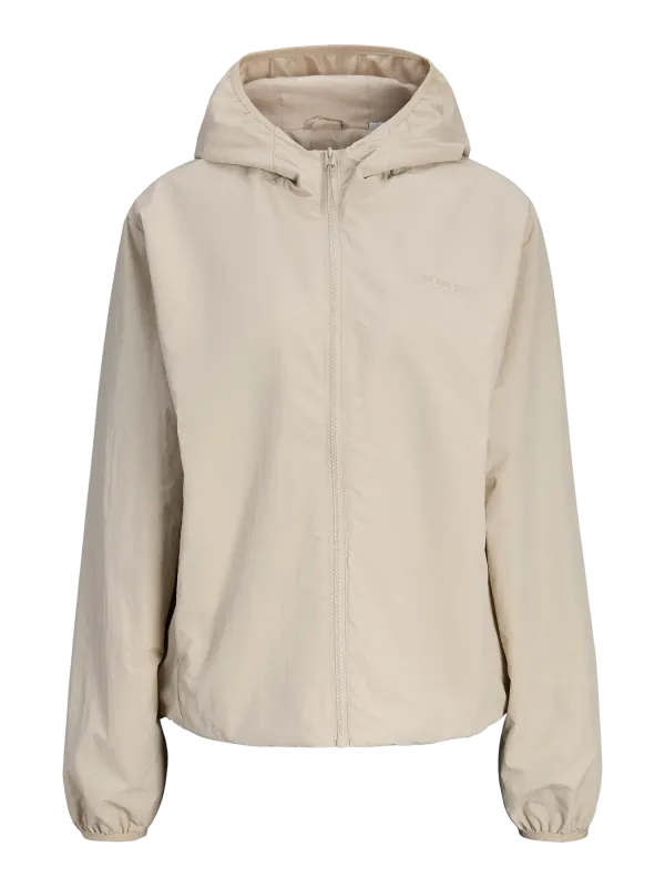 Giubbino Leggero Beige Donna giacca tecnica con cappuccio regular fit JJXX JXLEA LIGHT JACKET Feather Grey art. 12269059