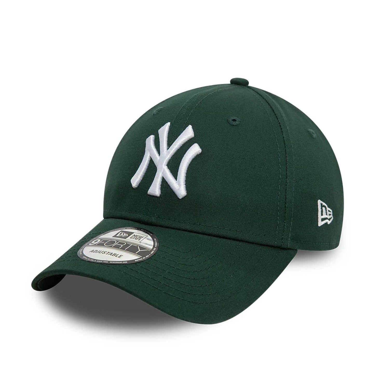 Cappello Verdone / Nero Verde forest NY New York Yankees Essential visiera Curva New Era 9FORTY Regolabile art. 60471456