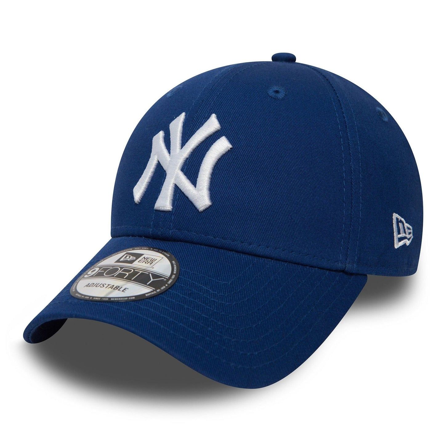 Cappello Royal / bianco Blu Bluette NY New York Yankees Essential visiera Curva New Era 9FORTY Regolabile art. 11157579