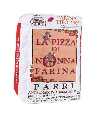 Farina tipo"00"speciale per pizza confezione da kg 25 nonna farina rossa