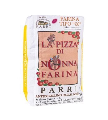 Farina tipo"00"speciale per pizza confezione da kg 25 nonna farina gialla
