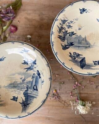 Gien blue Tall Comport