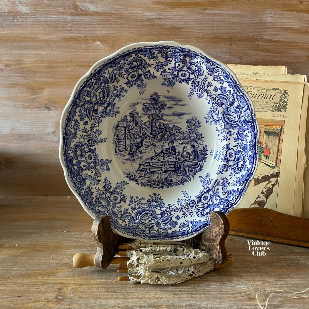 Luneville blue soup plates