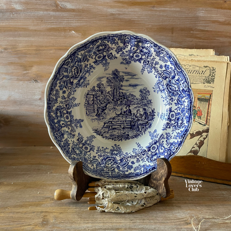 Luneville blue soup plates