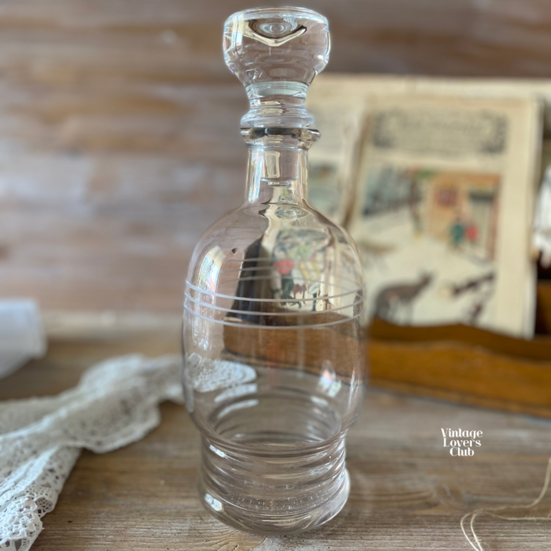  Glass Bottle with Horizontal Stripes