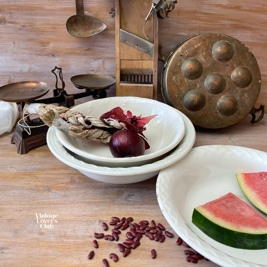 white salad bowl