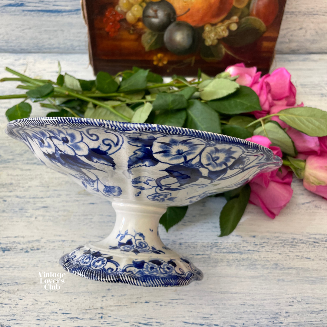 Creil Montereau Tall Comport Blue décor