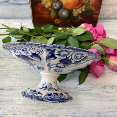 Creil Montereau Tall Comport Blue décor