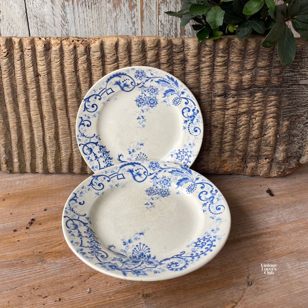 E.Bourgeois Blue Decor Shallow Bowl