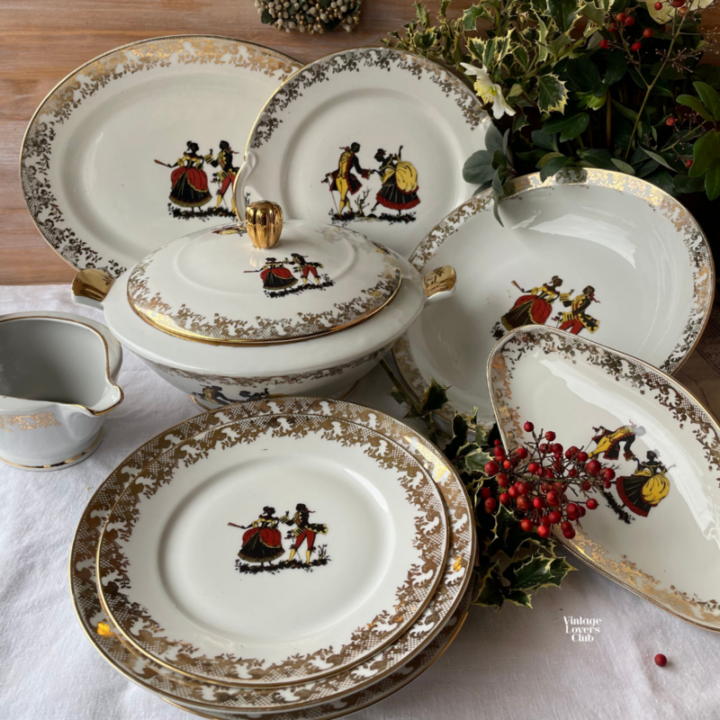Limoges Gold Service Checkers and Chevaliers